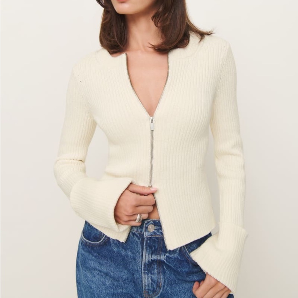 Reformation Ryan Cotton Zip Sweater